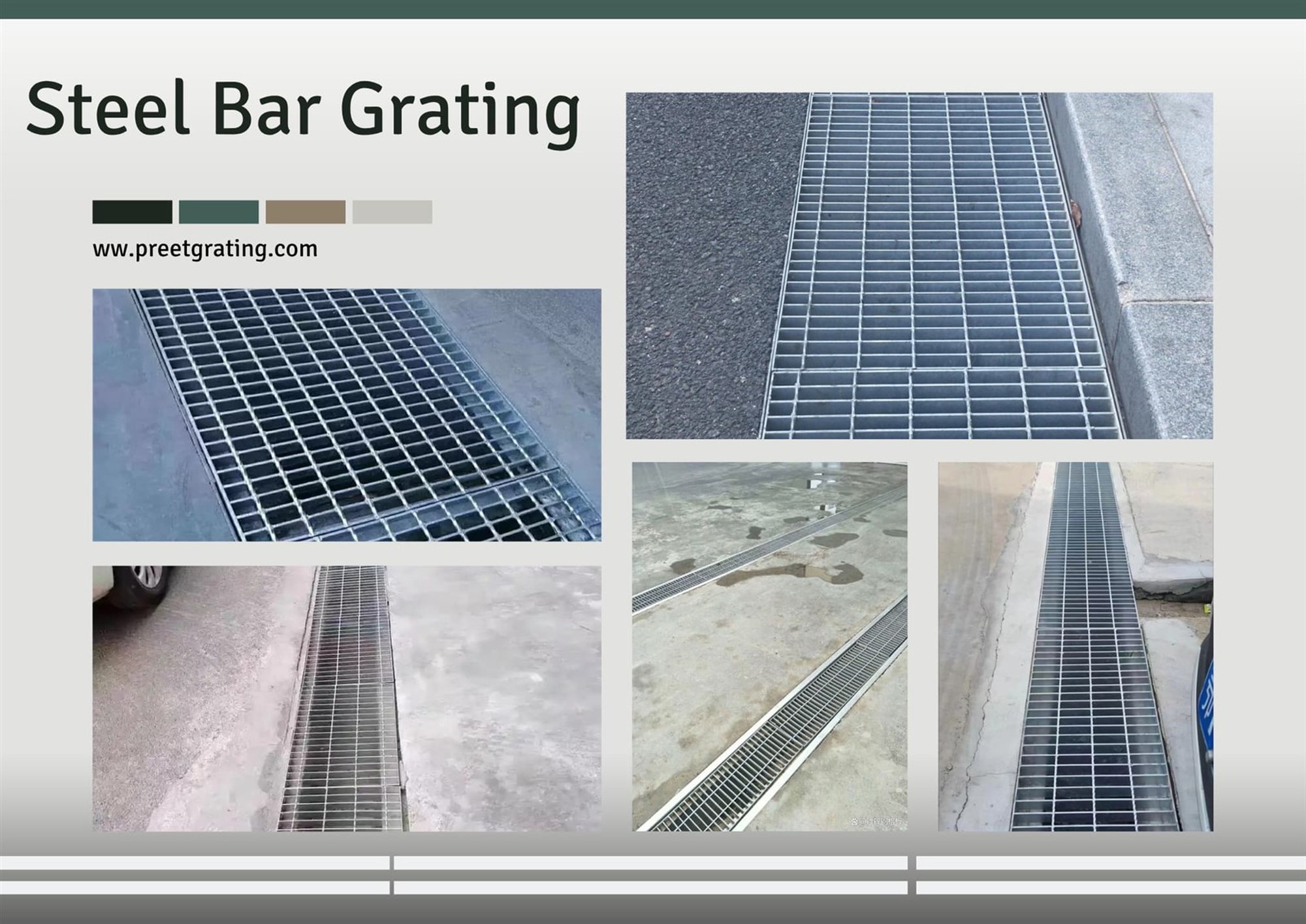Hot-dip galvanized bar grating used as trench cover in industrial facility Hot-dip galvanized bar grating used as trench cover in industrial facility